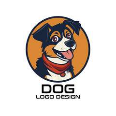 Dog Cartoon Vector Logo Design