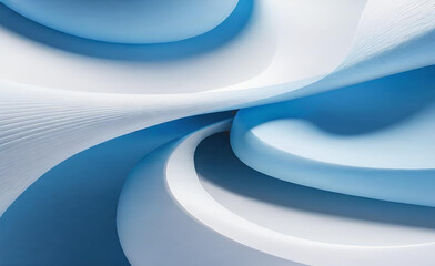 白と青の曲線形状の背景を抽象化します。滑らかでクリーンな微妙な質感の創造的なデザイン。モダンな明るい色のグラフィック要素。ポスター、パンフレット、プレゼンテーション、ウェブサイト、チラシに適しています