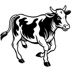 cow on white background