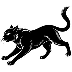 Obraz premium black silhouette of a cat