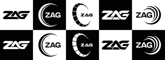 ZAG logo. Z A G design. White ZAG letter. ZAG, Z A G letter logo design. Initial letter ZAG linked circle uppercase monogram logo. Z A G letter logo vector design. top logo, Most Recent, Featured,