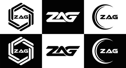 ZAG logo. Z A G design. White ZAG letter. ZAG, Z A G letter logo design. Initial letter ZAG linked circle uppercase monogram logo. Z A G letter logo vector design. top logo, Most Recent, Featured,