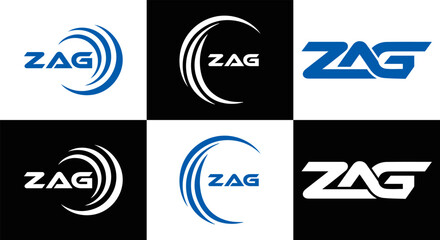 ZAG logo. Z A G design. White ZAG letter. ZAG, Z A G letter logo design. Initial letter ZAG linked circle uppercase monogram logo. Z A G letter logo vector design. top logo, Most Recent, Featured,