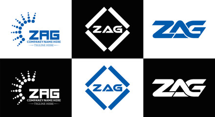 ZAG logo. Z A G design. White ZAG letter. ZAG, Z A G letter logo design. Initial letter ZAG linked circle uppercase monogram logo. Z A G letter logo vector design. top logo, Most Recent, Featured,