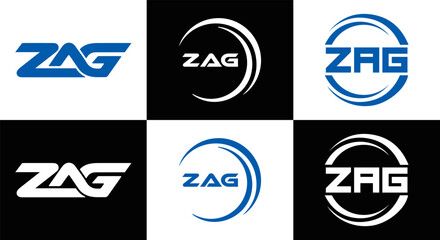 ZAG logo. Z A G design. White ZAG letter. ZAG, Z A G letter logo design. Initial letter ZAG linked circle uppercase monogram logo. Z A G letter logo vector design. top logo, Most Recent, Featured,