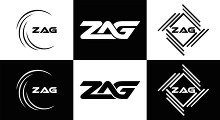 ZAG logo. Z A G design. White ZAG letter. ZAG, Z A G letter logo design. Initial letter ZAG linked circle uppercase monogram logo. Z A G letter logo vector design. top logo, Most Recent, Featured,