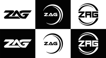 ZAG logo. Z A G design. White ZAG letter. ZAG, Z A G letter logo design. Initial letter ZAG linked circle uppercase monogram logo. Z A G letter logo vector design. top logo, Most Recent, Featured,
