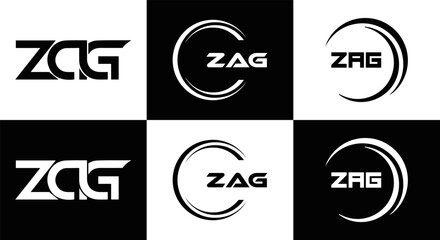 ZAG logo. Z A G design. White ZAG letter. ZAG, Z A G letter logo design. Initial letter ZAG linked circle uppercase monogram logo. Z A G letter logo vector design. top logo, Most Recent, Featured,