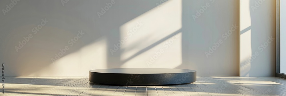 Poster a clean and minimalist product presentation platform showcases elegant design in a serene well lit s