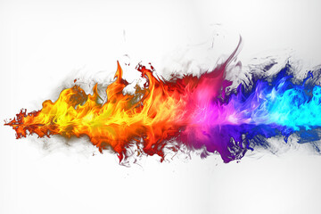 Colorful rainbow color transparent realistic burning fire flame, fire flame transparent background png file, realistic fire effect, Generative AI - obrazy, fototapety, plakaty