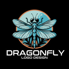 Dragonfly Cartoon Vector Logo Design © isuru