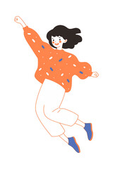 ジャンプする女性のイラスト