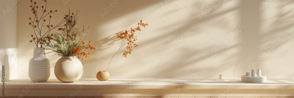 Poster minimal d product display highlighting simplicity and beauty in a serene modern setting