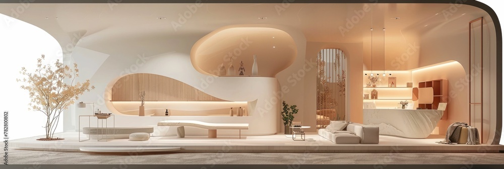 Poster elegant architectural backdrop for product highlights in minimalist studio setting