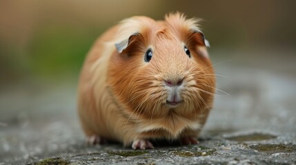 Create an adorable image featuring a guinea pig, showcasing its full body and capturing its charming and gentle nature.  