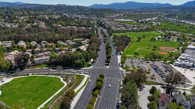 Aerial Timelapse of a suburban neighborhood in Santa Clarita California