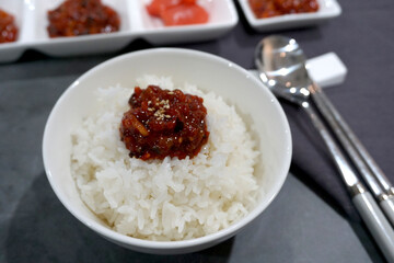 salted octopus with rice