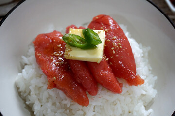Salted pollack roe butter rice