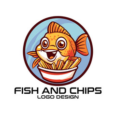 Fish And Chips Vector Logo Design