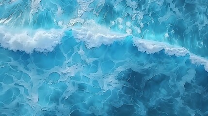 Blue sea texture with waves. Aerial view of ripple sea waves. Water sea or ocean for background. For Design, Background, Cover, Poster, Banner, PPT, KV design, Wallpaper, news
