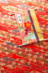 正月飾りと和の布