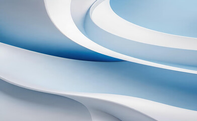 白と青の曲線形状の背景を抽象化します。滑らかでクリーンな微妙な質感の創造的なデザイン。モダンな明るい色のグラフィック要素。ポスター、パンフレット、プレゼンテーション、ウェブサイト、チラシに適しています