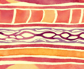 Abstract  aesthetic background with tribal pattern  in vivid burgundy and purple