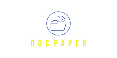 Paper folder document logo modern business flat colored simple logo design premium vector icon illustration