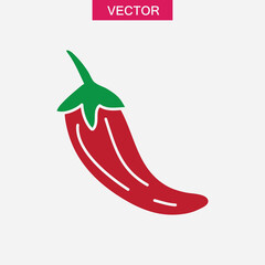 Chili pepper icon, red Chili flat trendy style illustration for web and app..eps