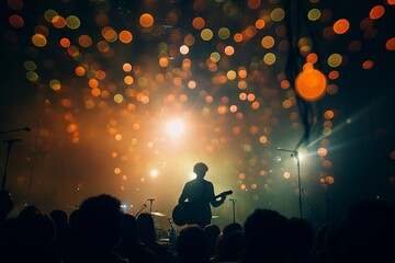 Beautiful bokeh circles in a concert
