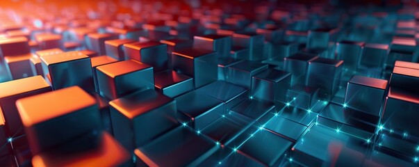Obraz premium Digital background for tech, AI, data, audio, graphics, and more