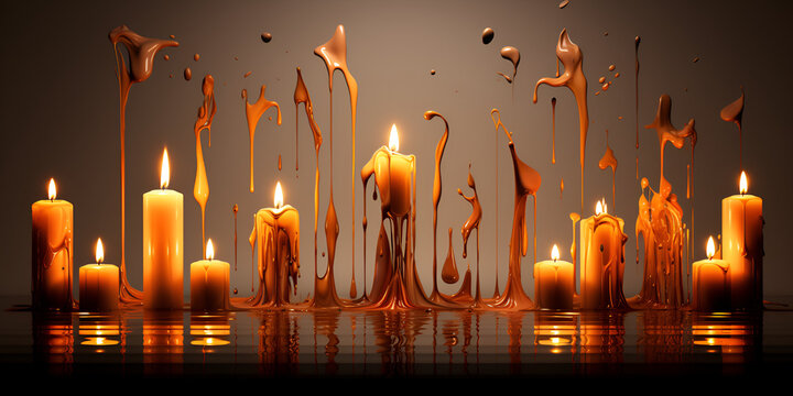 jewish holiday Hanukkah background with menorah and burning candles