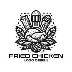 Fried Chicken Vector Logo Design