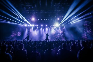 Dynamic stage lights at a rock concert