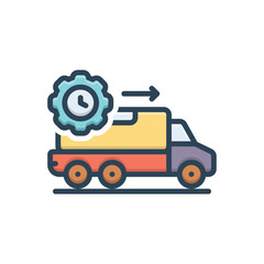 Color illustration icon for lead time and punctuality
