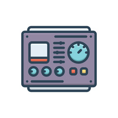 Color illustration icon for control panel