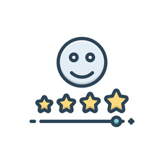 Color illustration icon for customer satisfaction