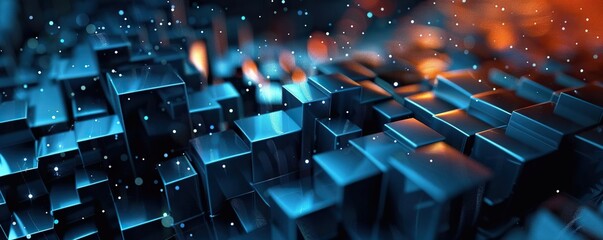 Obraz premium Digital background for tech, AI, data, audio, graphics, and more