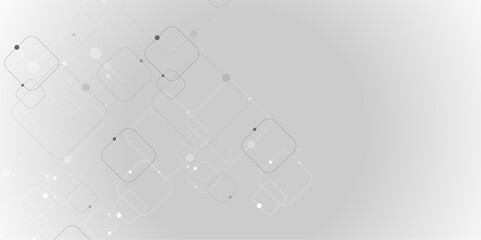 Obraz premium vector background abstract technology communication data Science. Grey graphic background dots with connections technologies and sharing data as abstract concept. 