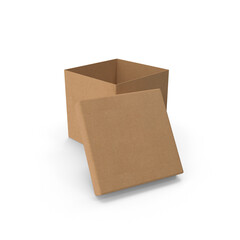 Cardboard Box Cube Open