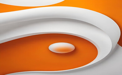 オレンジ色の幾何学的なビジネス バナー デザイン。テンプレートの白い背景に波の形と線を使用したクリエイティブなバナーデザイン。シンプルな水平バナー。
