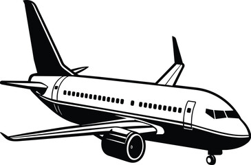 Boeing-737 max delta Silhouette Vector 
