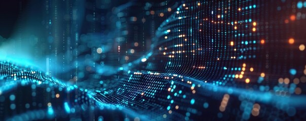 Obraz premium Digital background for tech, AI, data, audio, graphics, and more