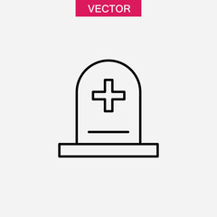 Tombstone line icon, vector flat trendy style illustration on white background..eps