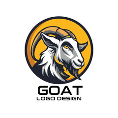 Goat Cartoon Vector Logo Design