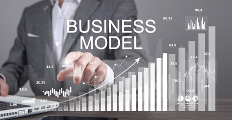 Concept of Business Model with a graph. Business