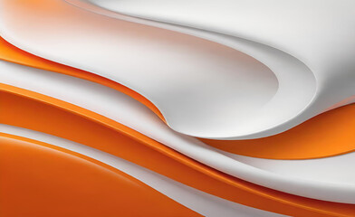 オレンジ色の幾何学的なビジネス バナー デザイン。テンプレートの白い背景に波の形と線を使用したクリエイティブなバナーデザイン。シンプルな水平バナー。 - obrazy, fototapety, plakaty