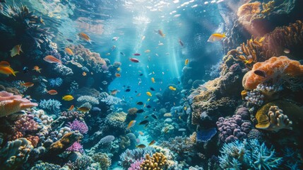 Naklejka na ściany i meble Beautiful underwater view to commemorate world oceans day 