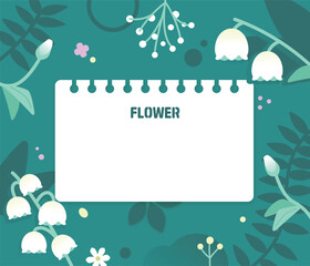 다채로운 꽃 일러스트 배경 프레임 10