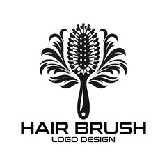 Hair Brush Vector Logo Design